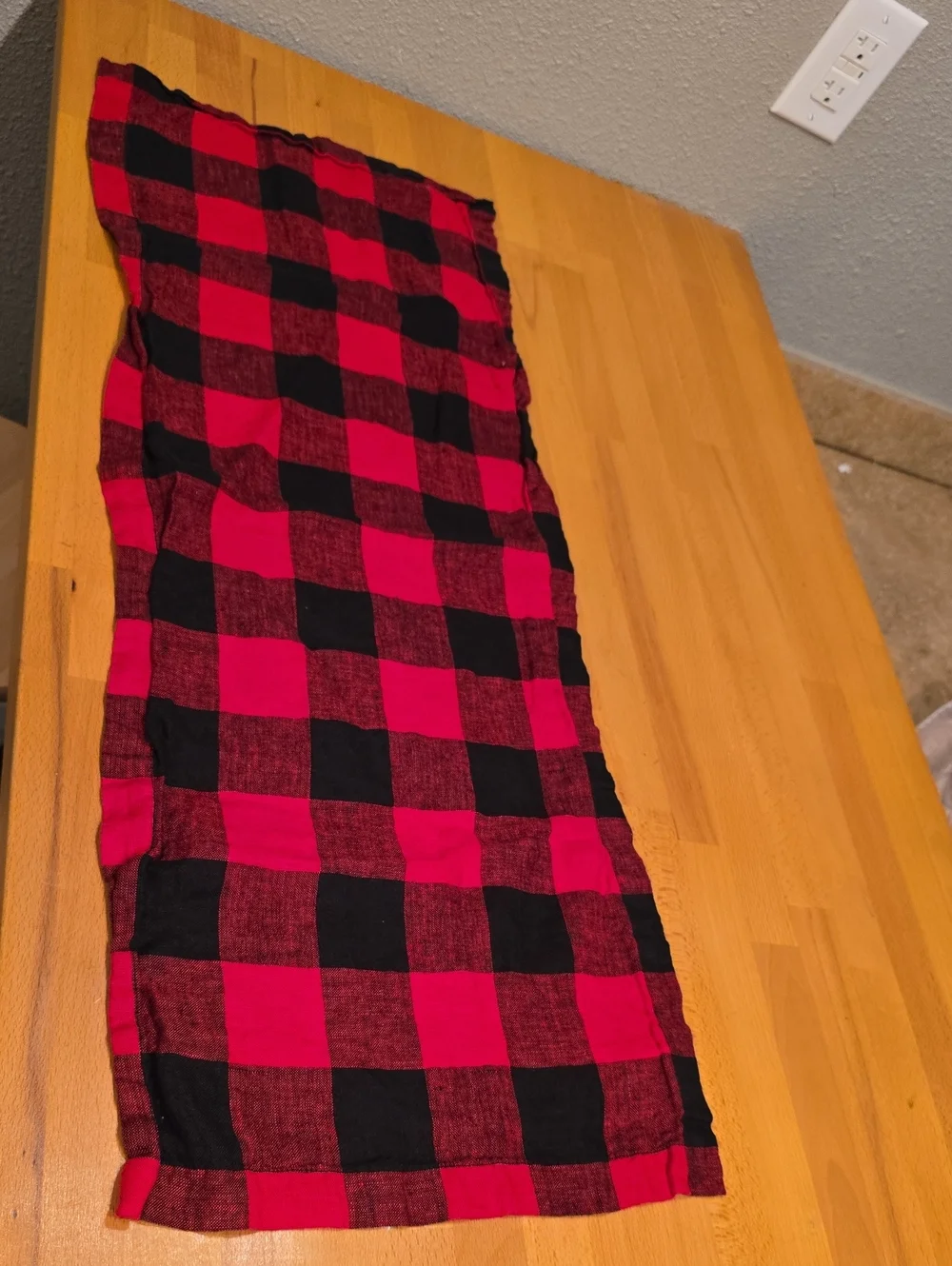 Red and Black Buffalo Plaid Table Runner - 34x14 inches